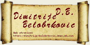 Dimitrije Belobrković vizit kartica